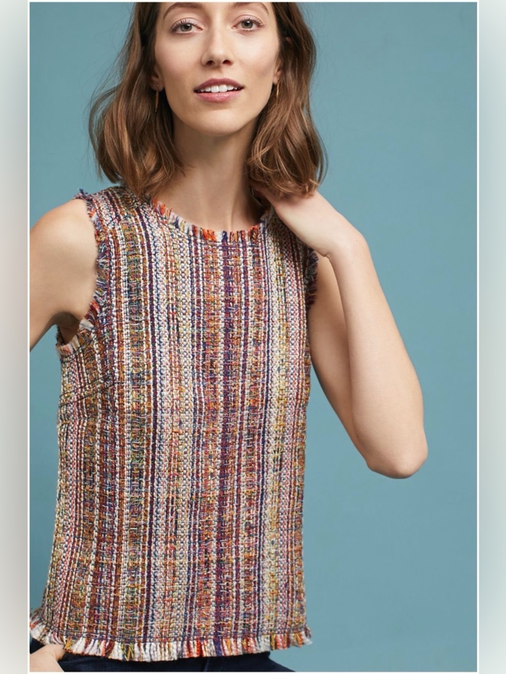 NWT Anthropologie Maeve Maron Tweed Shell Top | Matching Set | Size 10